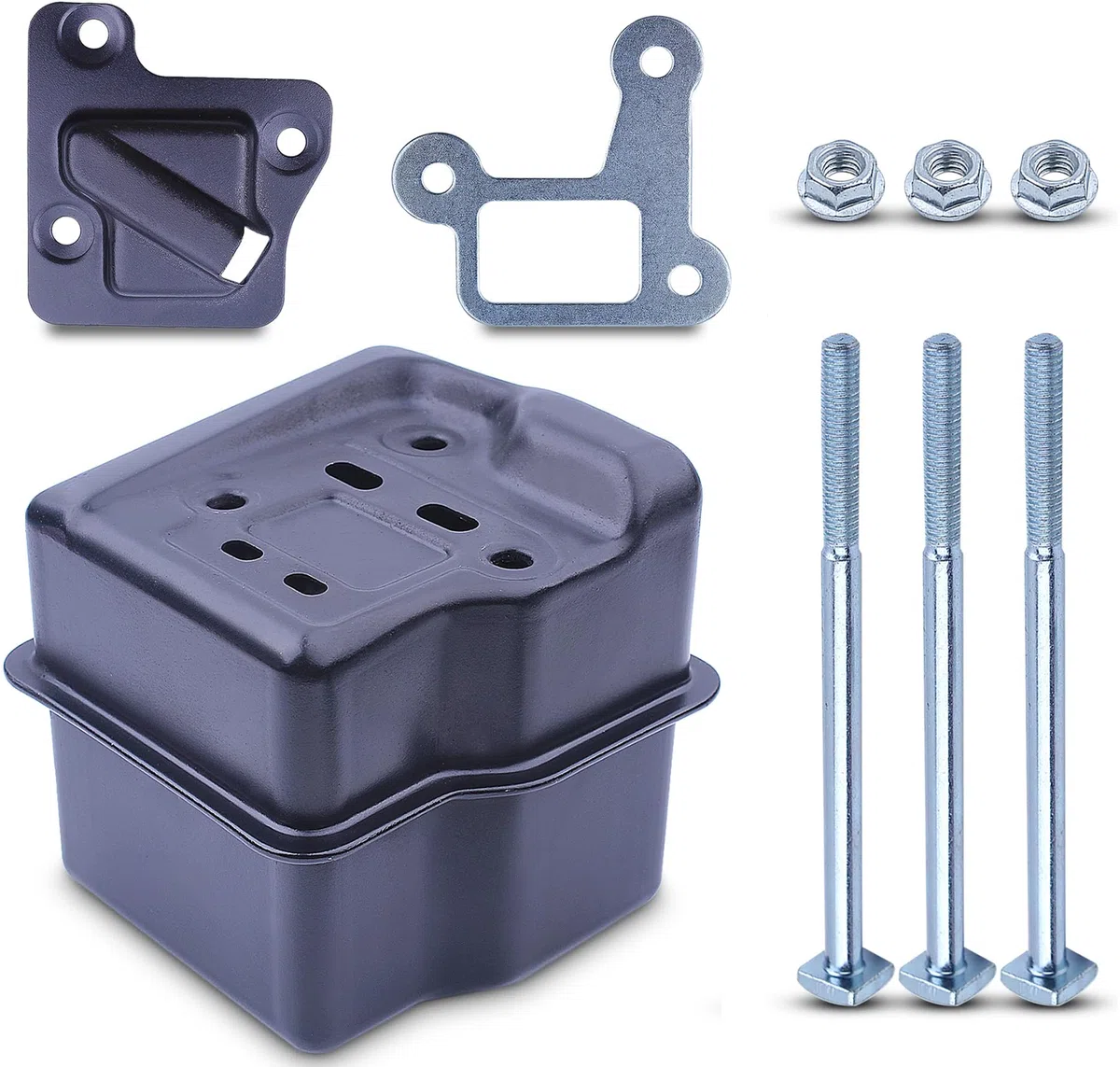 Adefol Silenciador de Escape Kit para Motosierra Stihl MS290 MS390 310 029039 con Junta de Escape Pernos Junta de Metal para 1127040 0601, 11271400601