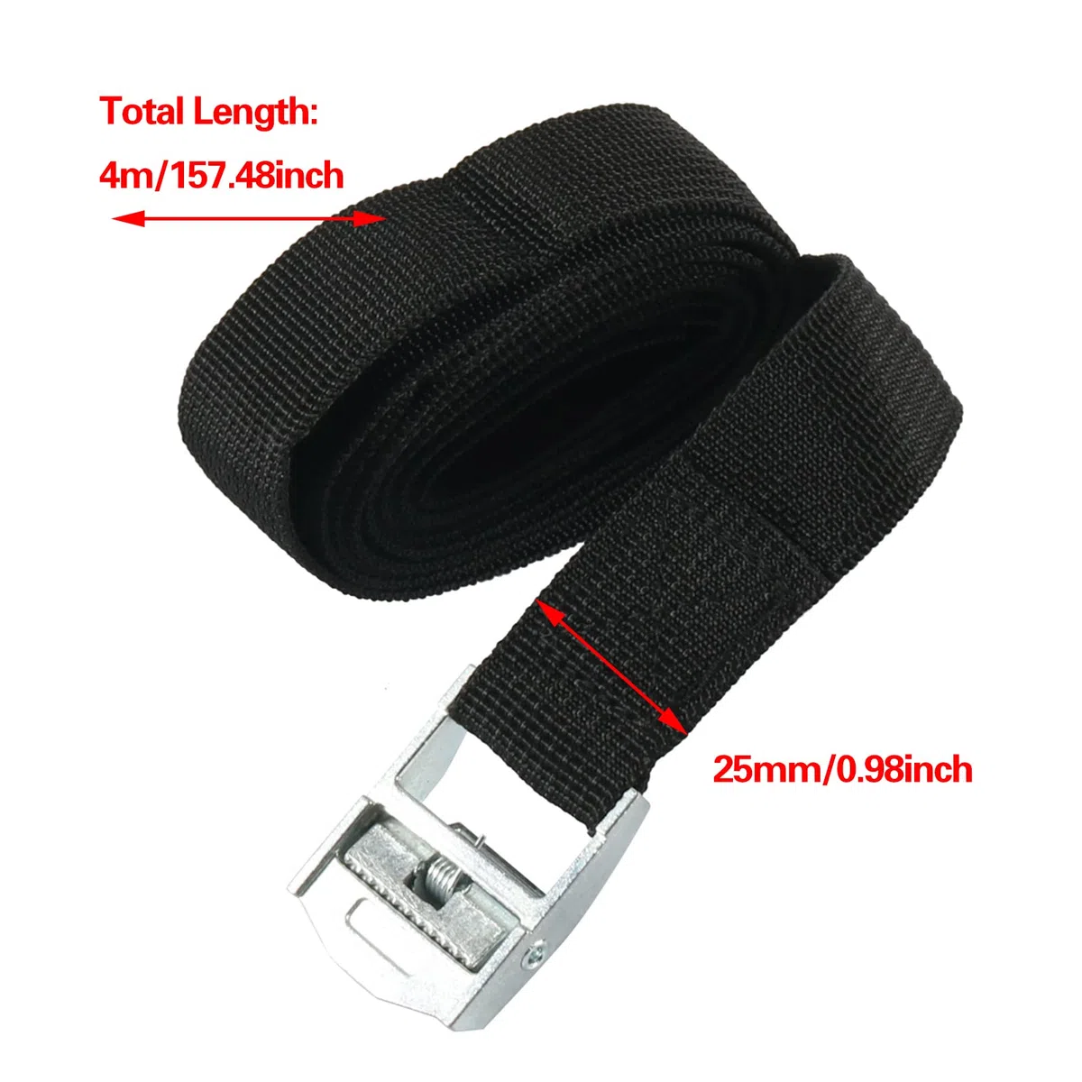 Correas de Amarre,Correas de Carga rápidas,Negro Resistente Tensión Cinturón Soporte Abajo,para asegurar mercancías o Equipaje en Camiones, Kayaks, Motocicletas 25mm * 4m 2 Piezas Tokaneit