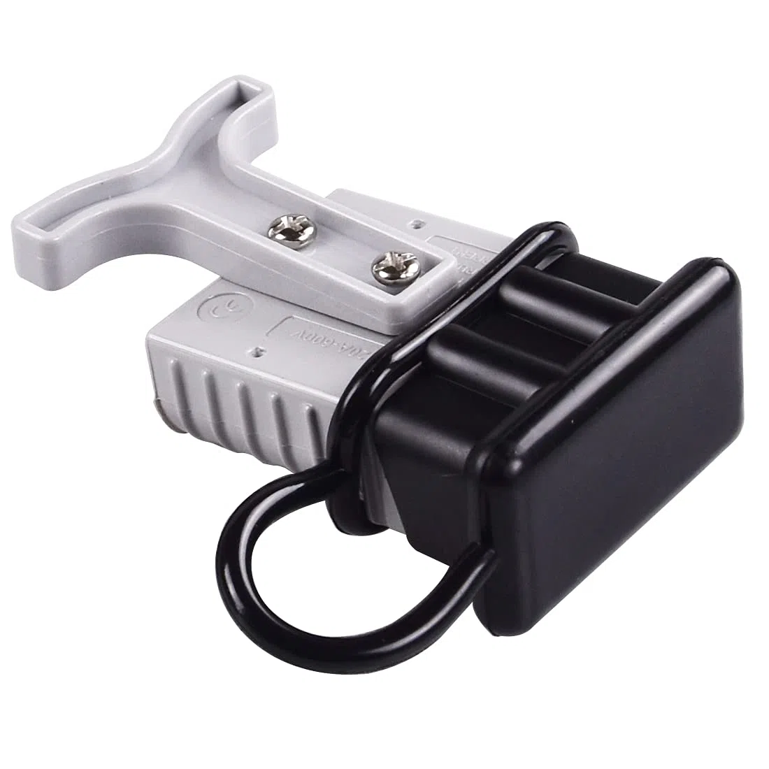 120 Amp 2 Pcs Conector de batería 120A conexión rápida desconexión + 1 pieza 120A amp mango conector de alimentación de batería + 2 piezas tapa antipolvo (gris, 4 AWG)
