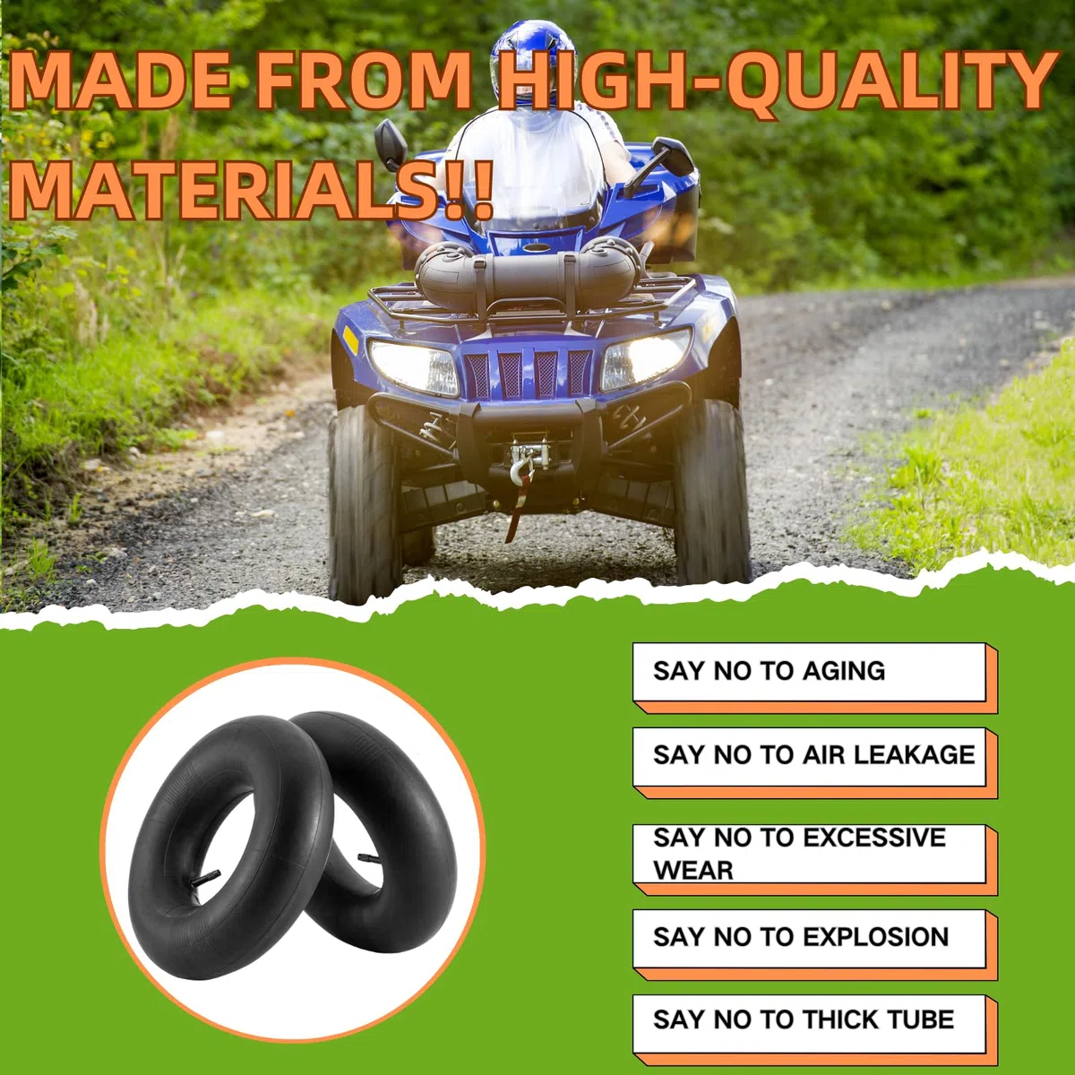 Pack de 2 tubos 13 x 5,00-6, tubo de carretilla 13x5x6, 5,00-6, apto para tractor cortacésped, cortacésped de asiento, carretilla, cortacésped, carro de mano