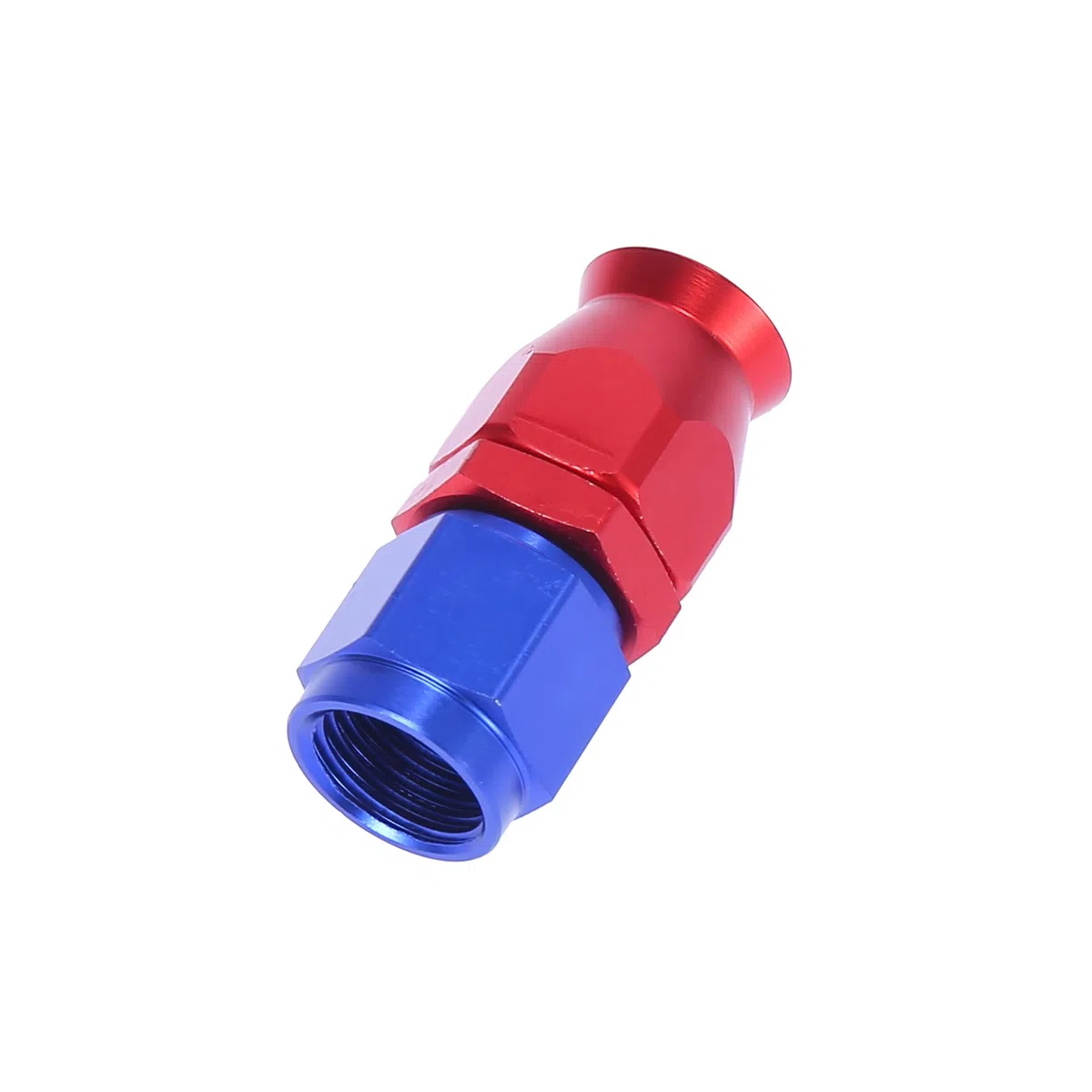X AUTOHAUX 2 piezas AN6 de 0 grados, conector giratorio para manguera de coche, para línea PTFE, rojo y azul