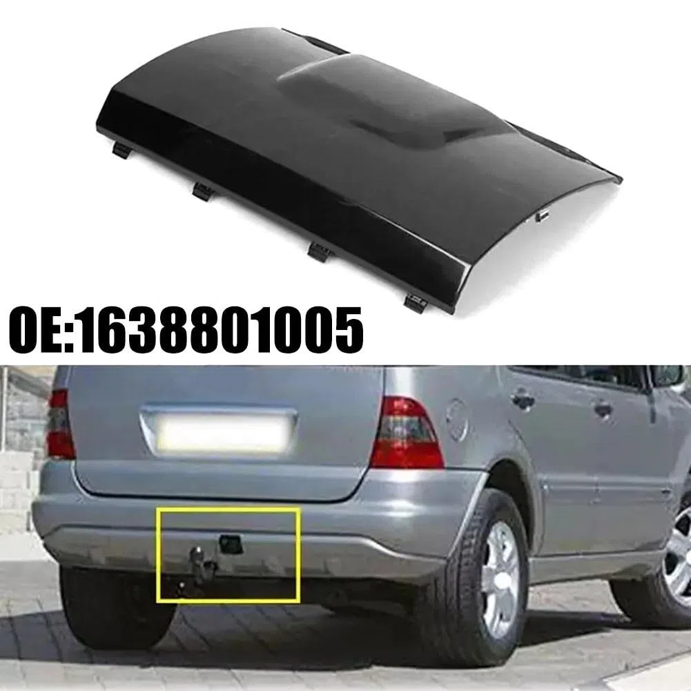 Tapa de enganche de remolque para parachoques trasero para -ML W163 ML320 ML350 1998-2005, material ABS negro, pieza de repuesto OEM A1638801105