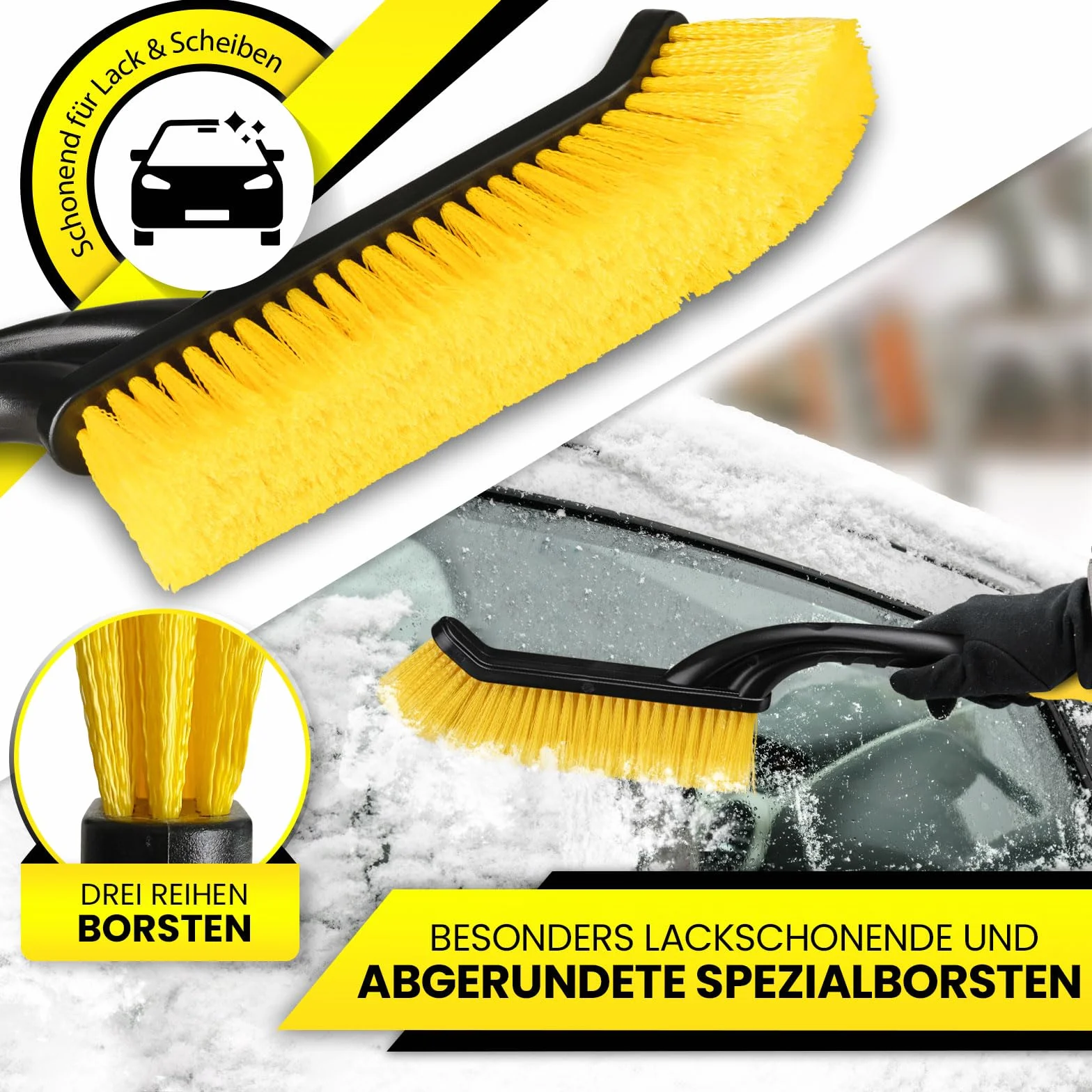DUNLOP Rascador de hielo para coche con escoba, rápido hielo y nieve, con microlabio especial de 105 mm de ancho, elimina suavemente el parabrisas telescópico