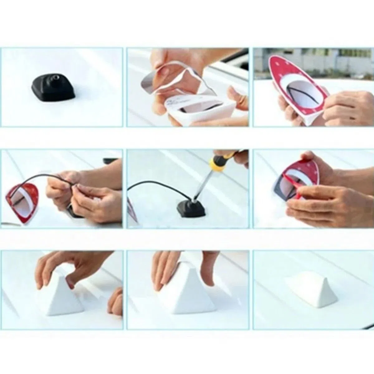Coche Antena Aleta Tiburon, para BMW Serie 1 E81 E87,120i,120d,118i,118d,116i,116d Autoadhesiva Impermeable Techo Antena Aleta Tiburon Antena Decoración Coche Accesorios,C