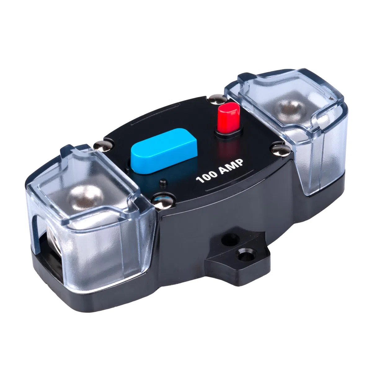 Disyuntor de 100 AMP 100A con Portafusibles En Línea de Recuperación Automática Bloque Inversor Reiniciable DC 12V-48V Manual para Motor de Arrastre Audio para Coche Automóvil Marina RV Barco Camión