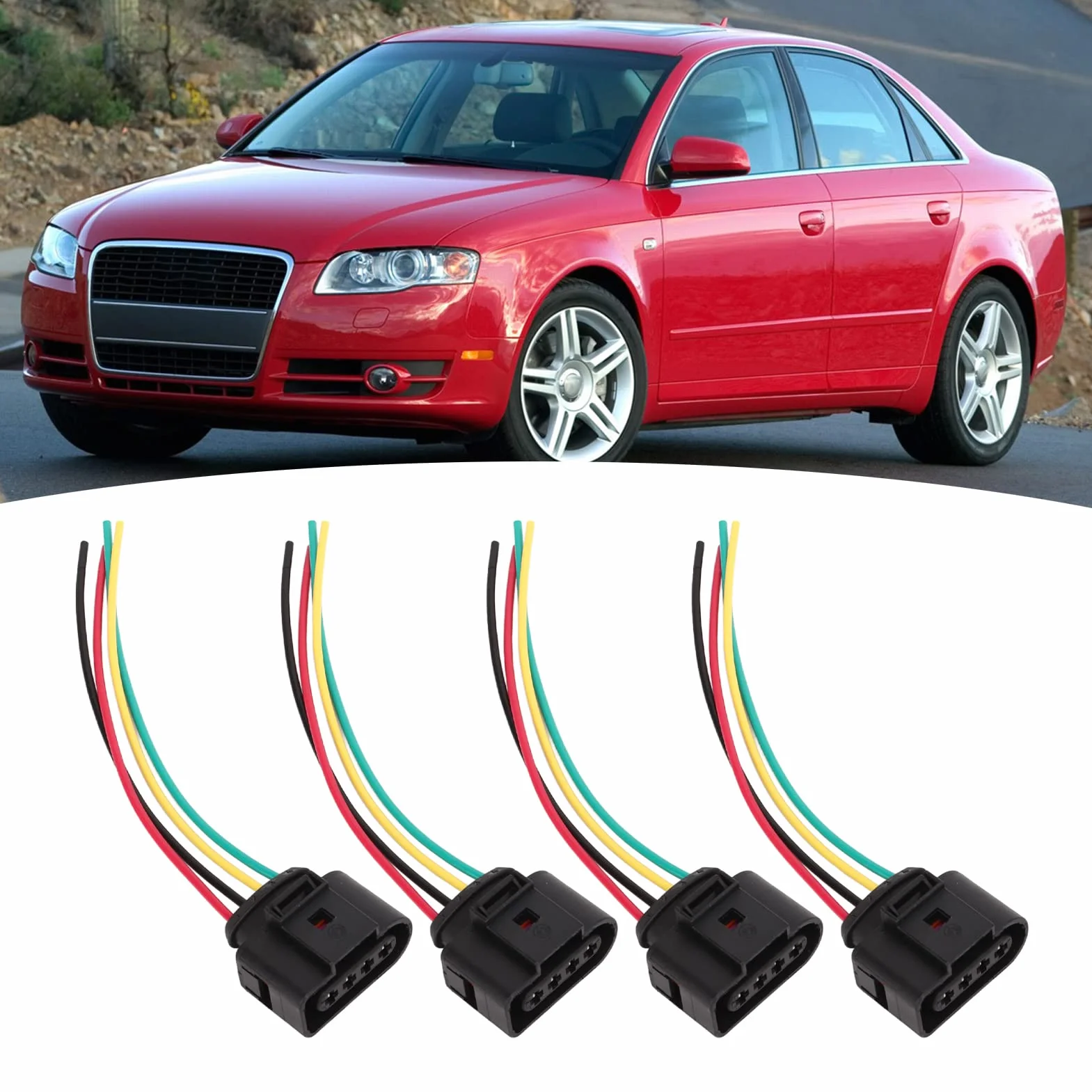 Tbest Set de 4 Conectores de Bobina de Encendido 1J0973724 Arnés de Reparación para Modelos 5000, A3, , , , A8, , , , RS4, RS6, S4, S5, S6, S8, TT