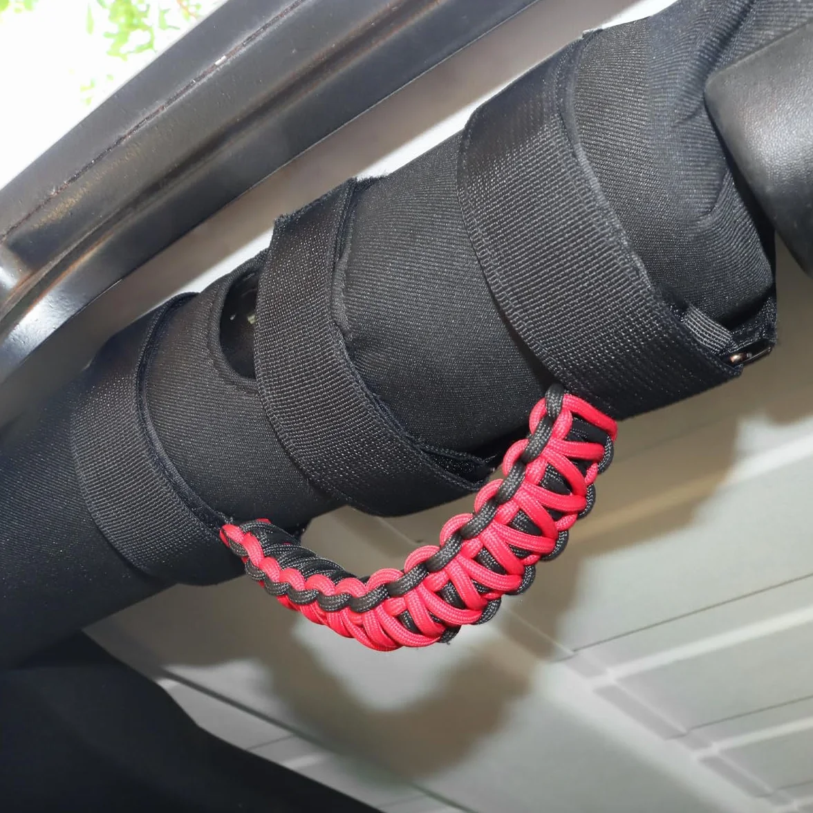 Asideros de Agarre compatibles con Wrangler JK YJ TJ CJ JK JL JLU Auto Grips Roll Grips (Rojo)