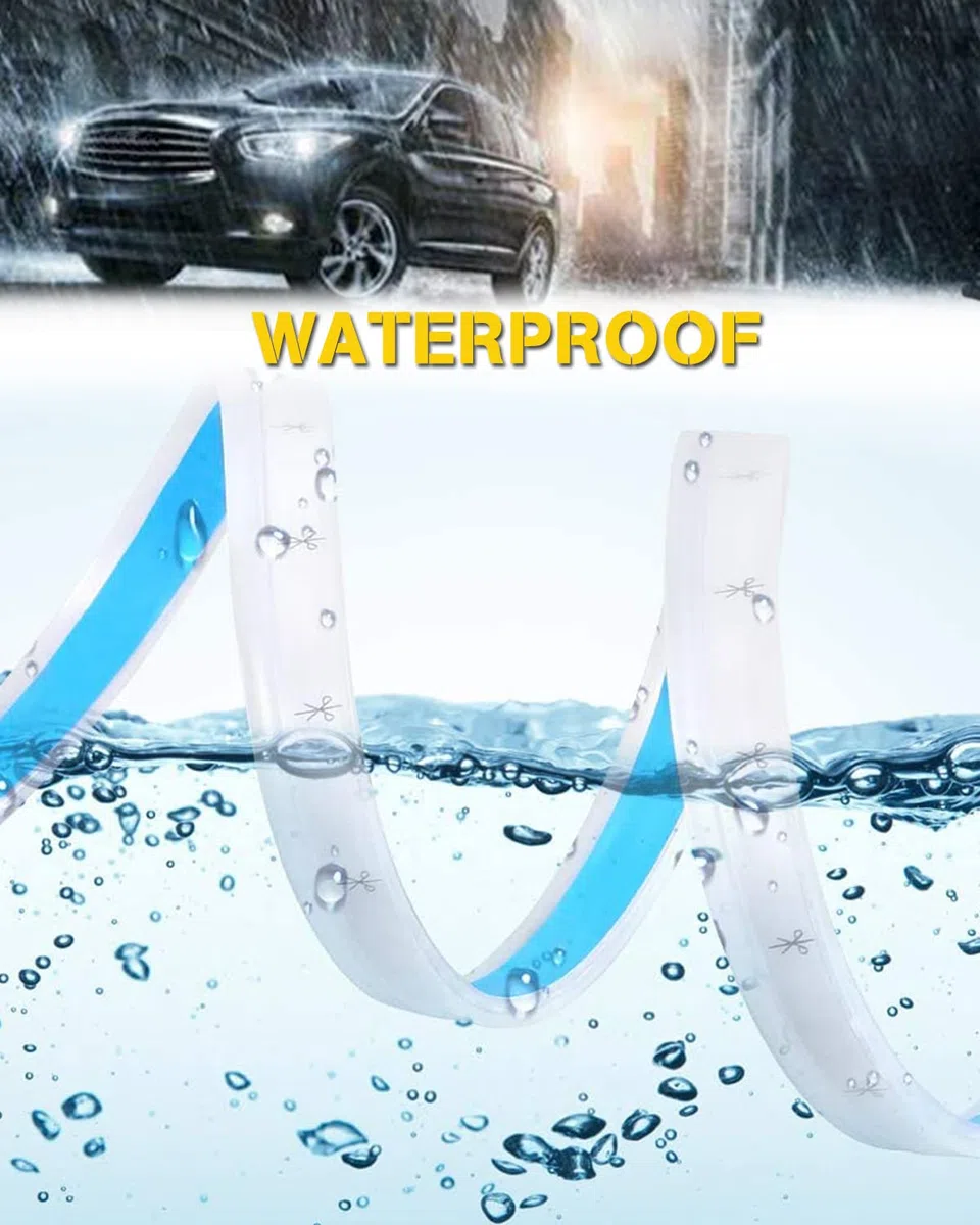 QasimLed 2-Pack 60cm Coches blancos y amarillos DRL LED Luces de día Luces de giro de flujo automático Tira guía de faros Conjunto de faros delanteros a prueba de agua