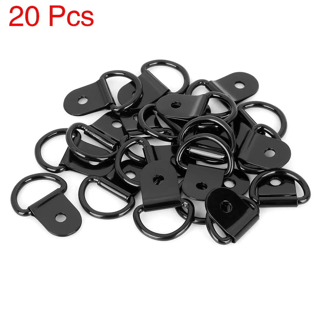 X AUTOHAUX 20 Piezas Anillos de Amarre en D Forma de Acero Inoxidable Amarre Anclaje Amarre círculos para Coche Camión Remolque Autocaravana Negro