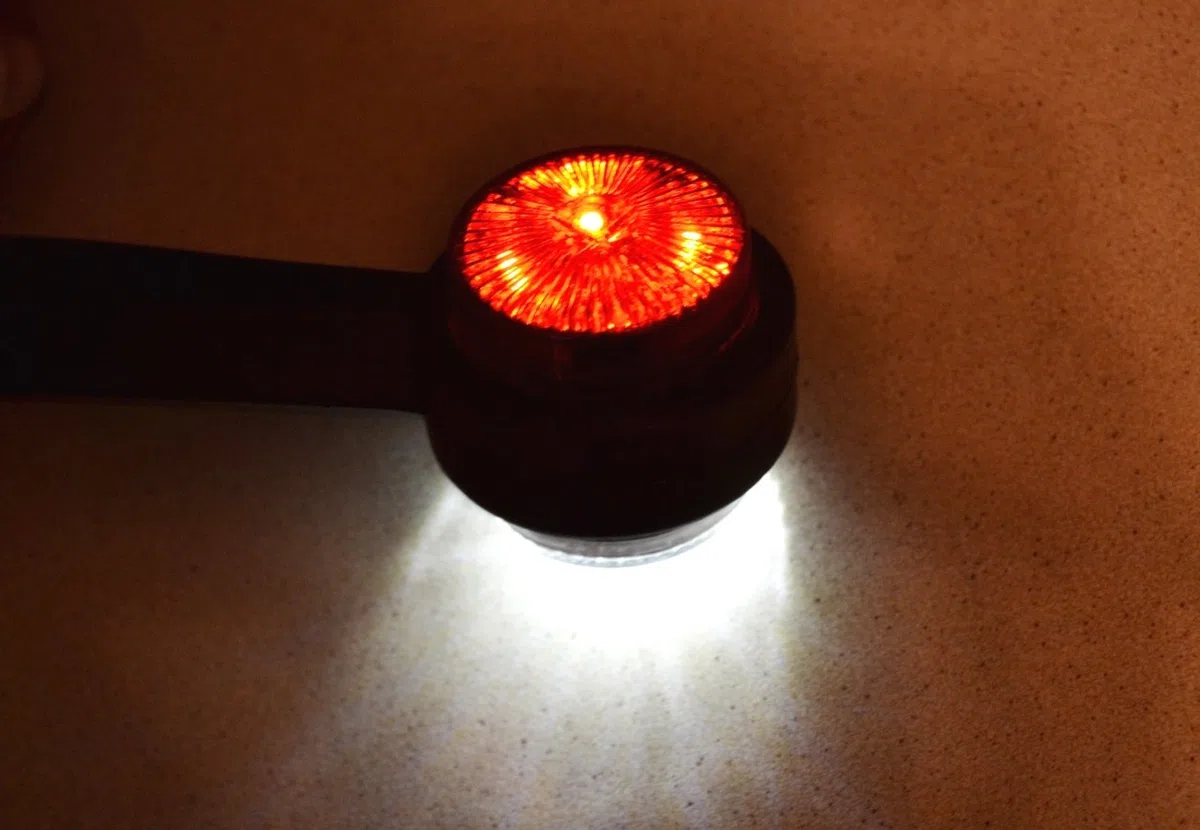 2x Luces Marcadoras Laterales de Recuperación 24 Voltios Blanco Rojo Remolque Camión Caravana Chasis Autocaravana