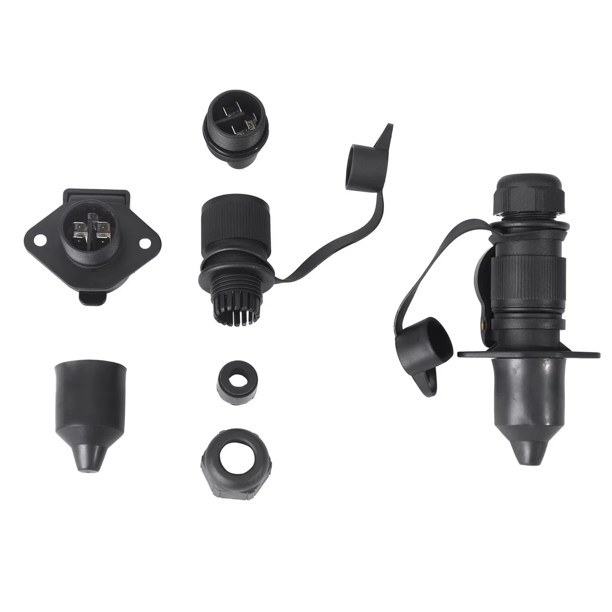 3 Pcs Enchufes Remolque 3 Pines y Zócalo Remolque 3 Pines, 12V Enchufe Zócalo Tractor 3 Pines Conector Impermeable, para Tractor Camión RV Autos Conectores Remolque (3 Pcs)
