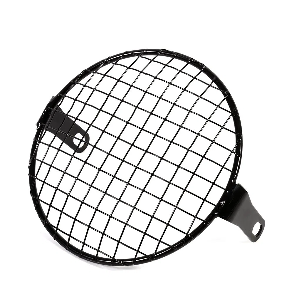 Parrilla de Malla Metálica, 6.3 Retro Motocicleta Montaje Lateral Faro Lámpara Protector Cubierta Protectora para 16 Cm Cafe Racer Faro Máscara Cafe Racer Motocicleta, Negro para