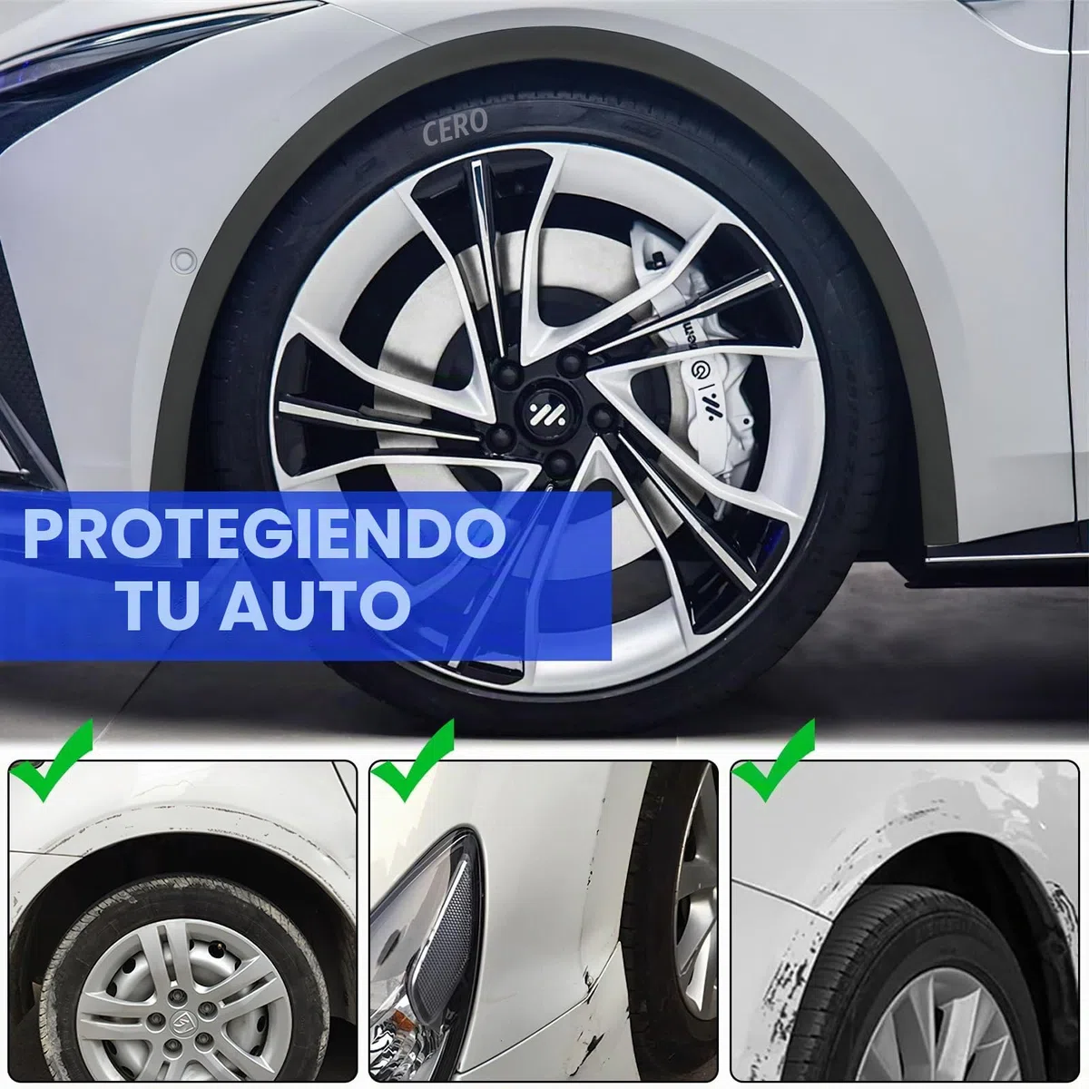 2 Artículos Tira de Paso de Rueda Universal, Bengalas de Guardabarros, Extensión del Paso de Rueda, Ampliación del Guardabarros para Coche (1.5 m, Negro)