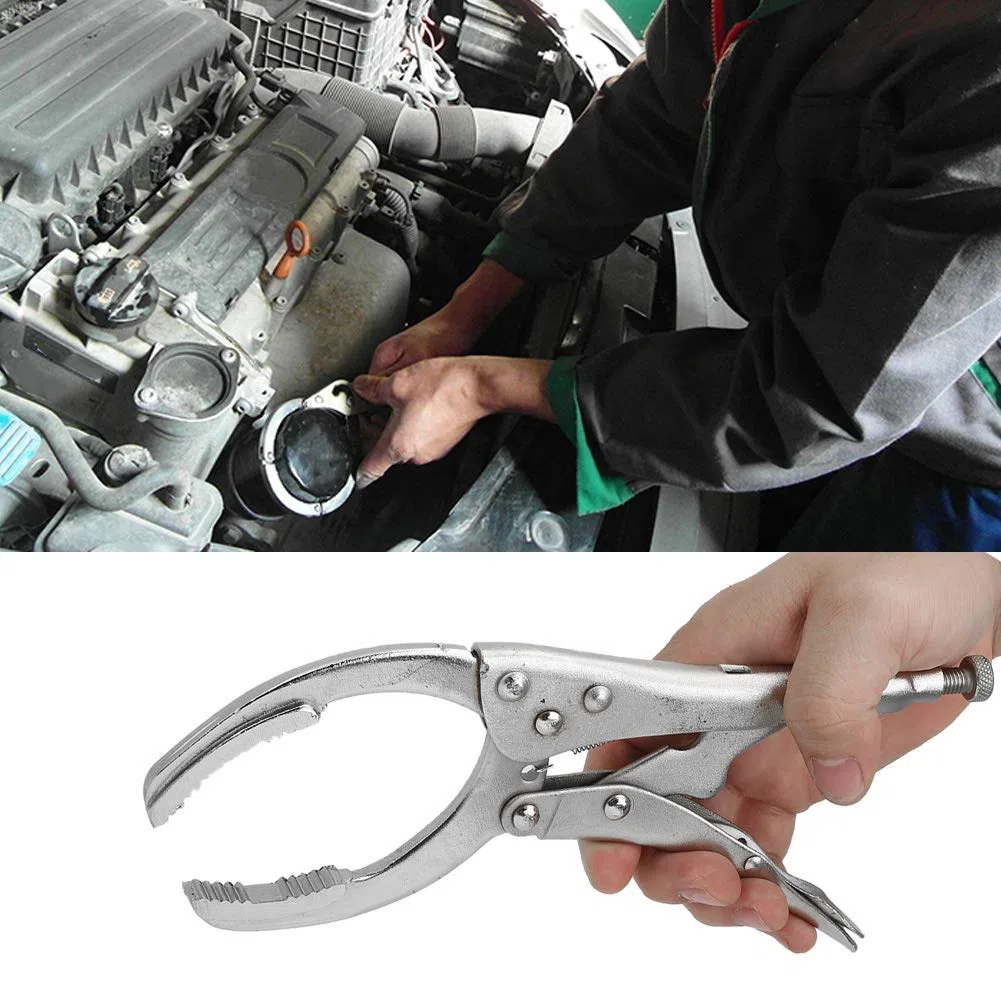 Llave de Alicates de Filtro de Aceite Ajustable, Herramienta de Extracción de Filtro de Aceite Ajustable, Llave de Tornillo de Banco de Agarre de Bloqueo de Tornillo de Banco de
