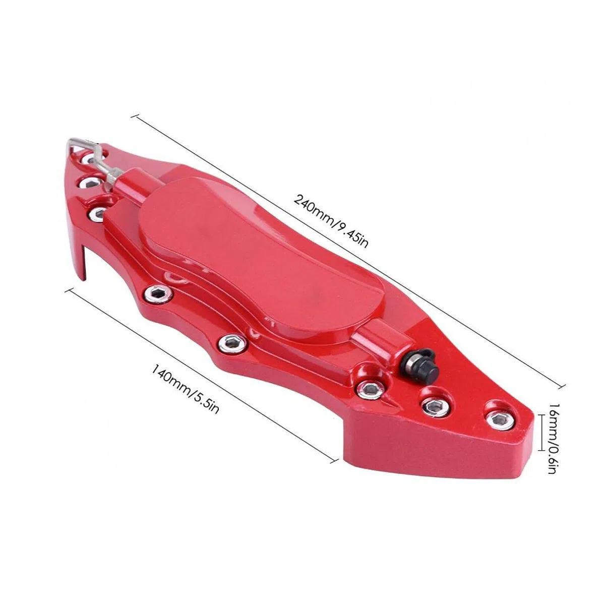 Cubierta de Pinza de Freno, Cubierta de Pinza de Freno de Coche, 2 Piezas de Cubierta Protectora de Pinza de Freno de Aluminio para Cubo de Rueda 16in-17in Mediano(rojo)