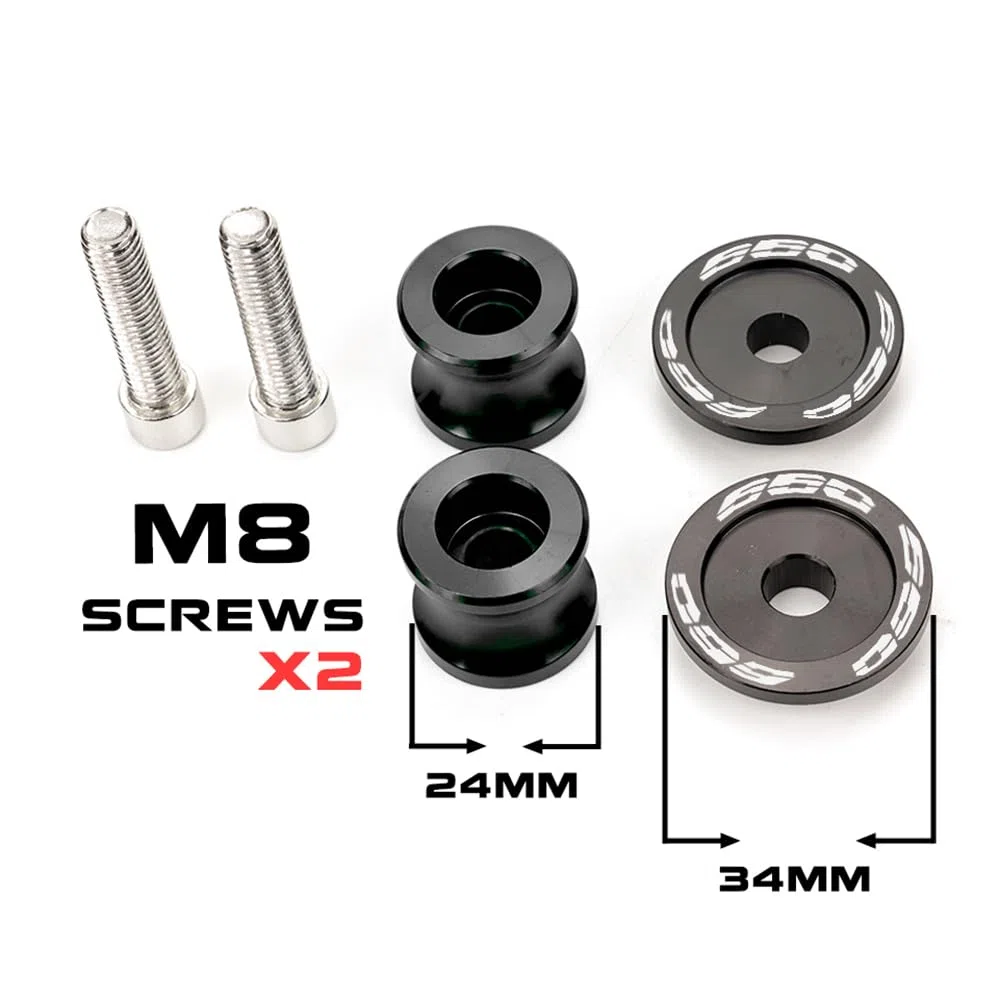 MOWOK M8 Diábolos Moto Basculante Bobina de Deslizadores Tornillo del Soporte para Trident660 Trident 660 2021 2022 2023 2024 accesorios de motocicleta para Tiger 660 Sport660 (Negro)