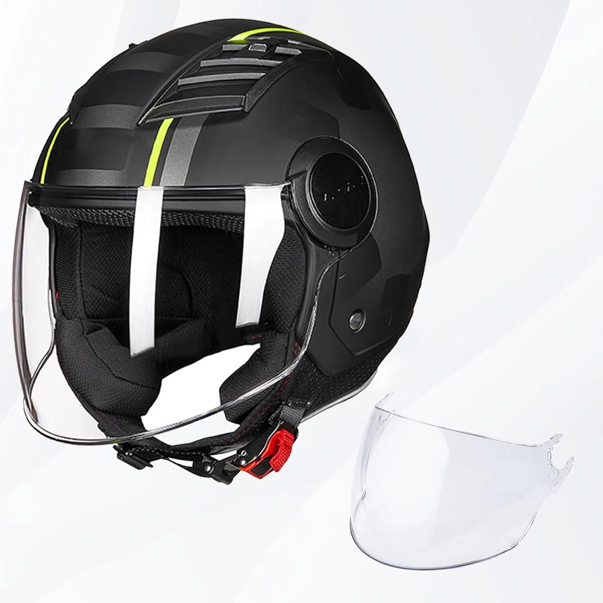LS2 OF562 Lente de Reemplazo de Visera de Casco Moto Antiniebla y Antiarañazos, Cromo Plateado, Accesorios para Motocicleta - Transparente