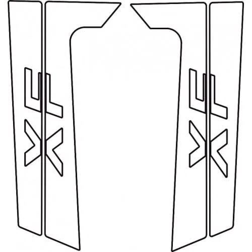Plantas de puerta con inscripción XF de acero inoxidable pulido (AISI 304).