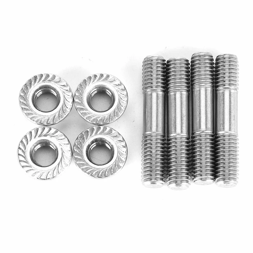 Tuerca de espárrago del sistema de escape, Yctze Universal 4pcs Kit de espárragos de cabeza M8x1.25 42mm/1.65in T25 T28 m8 1.25 stud acero inoxidable colectores de escape perno
