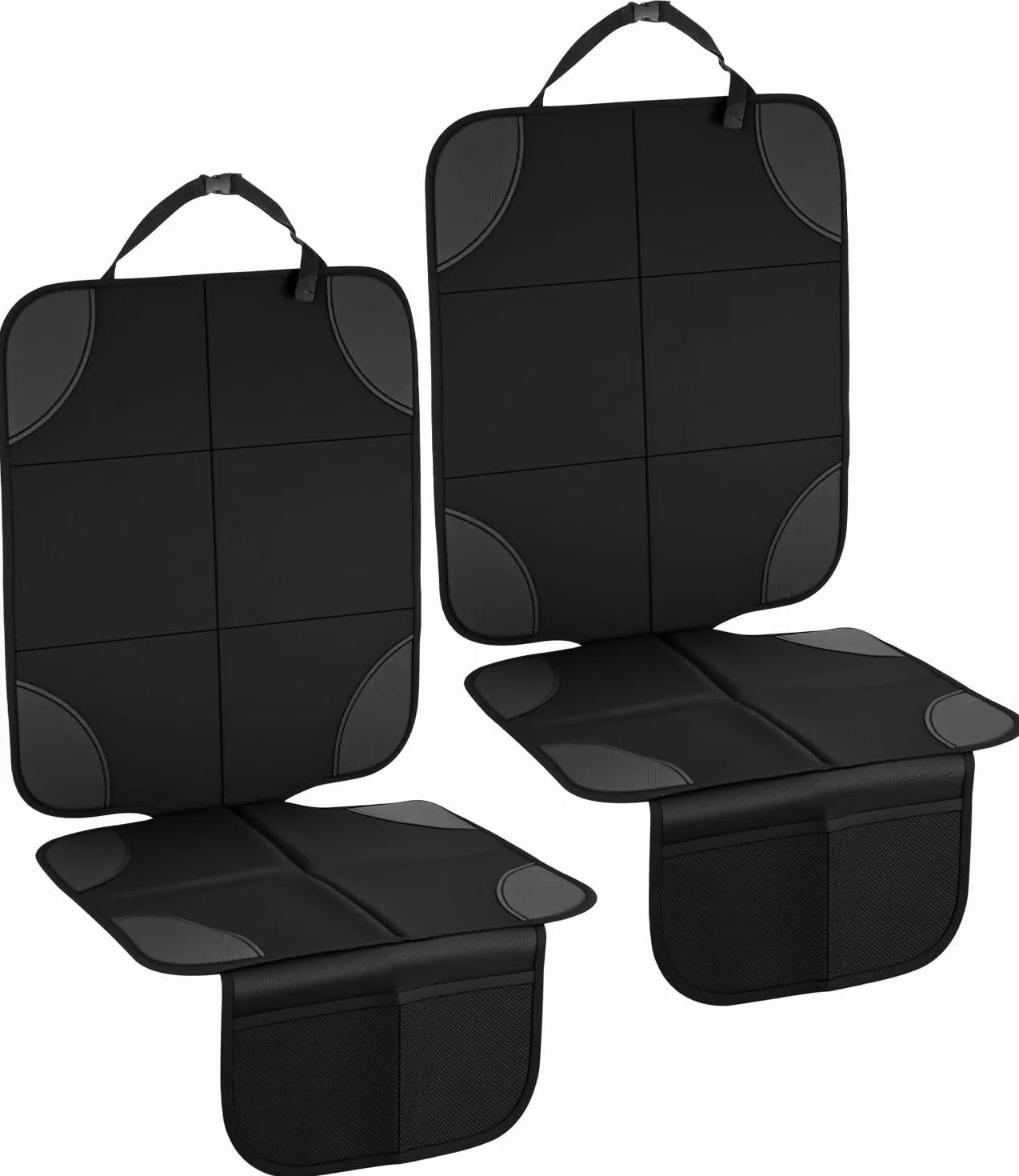 2 Piezas Protector Asiento Coche Silla Bebe, Protector Asiento Coche, Impermeable y Antideslizante con 2 Bolsillos, Funda Segura para el Asiento Infantil Apta para Todoterrenos, Coches