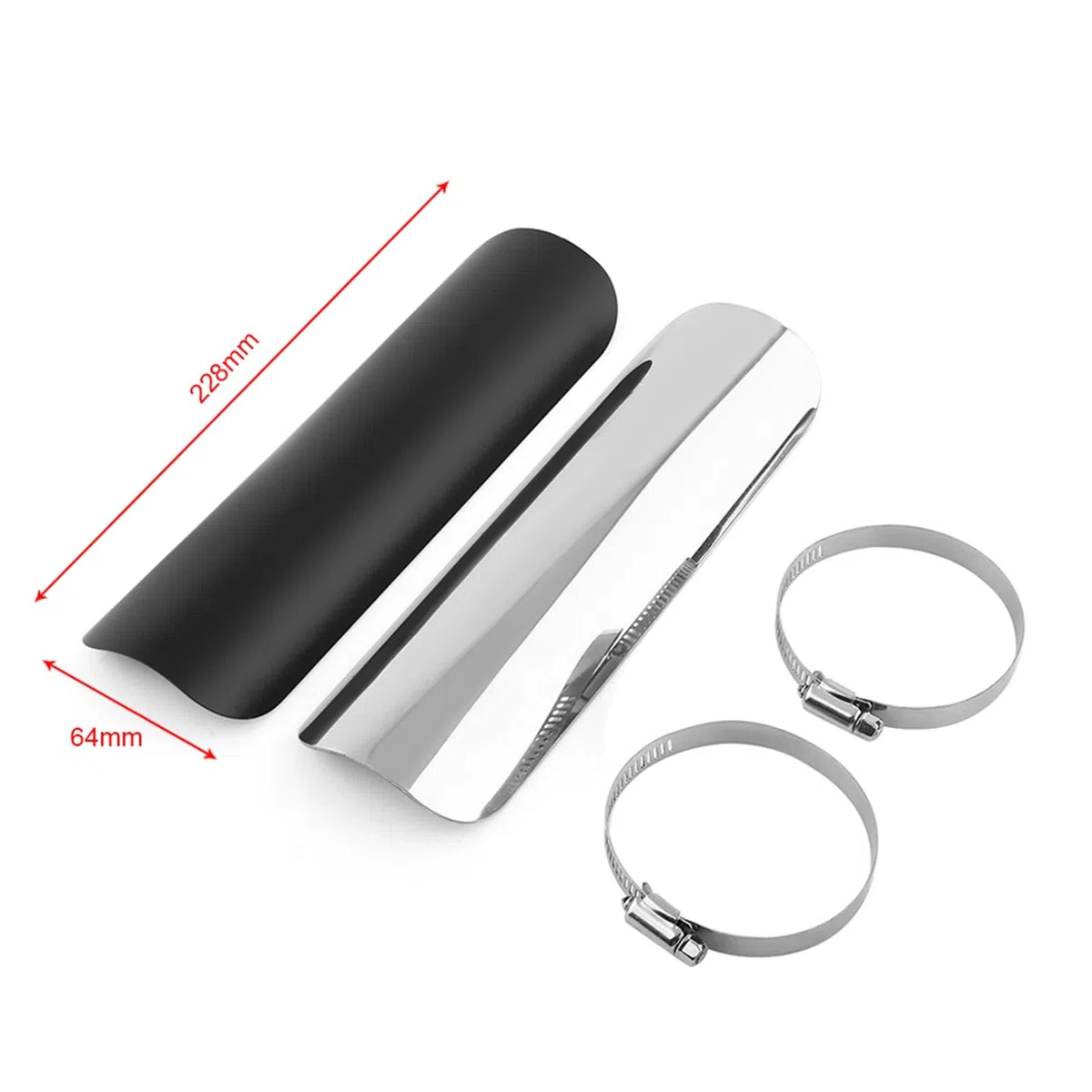 aqxreight Cubierta Recta del Silenciador del Calor del Tubo de Escape de la Motocicleta Universal Cubierta Protectora del Calor de la Motocicleta (Black)