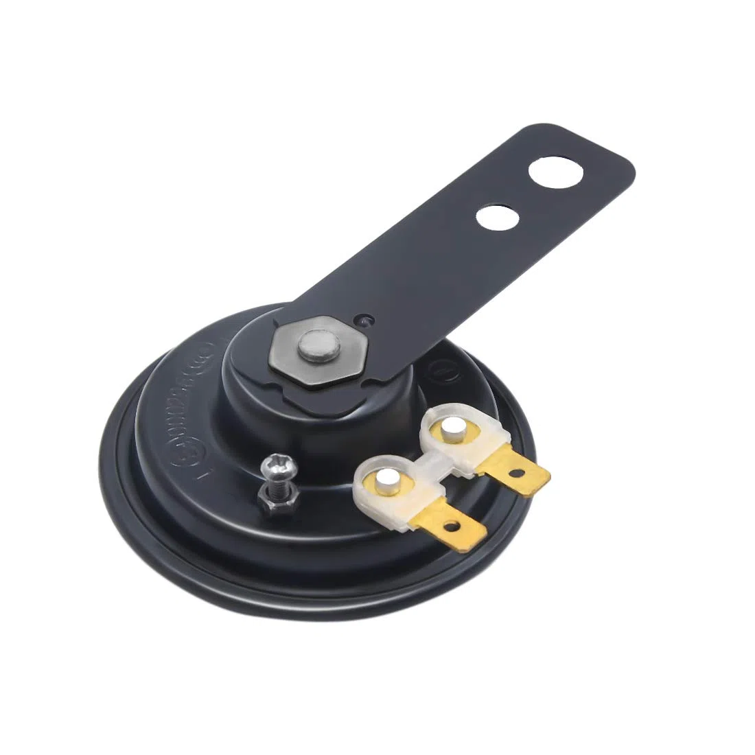 sourcing map 6V 1,5A 110dB Claxon Eléctrico Trompeta Fuerte Bocina de Metal Negro para Motocicleta