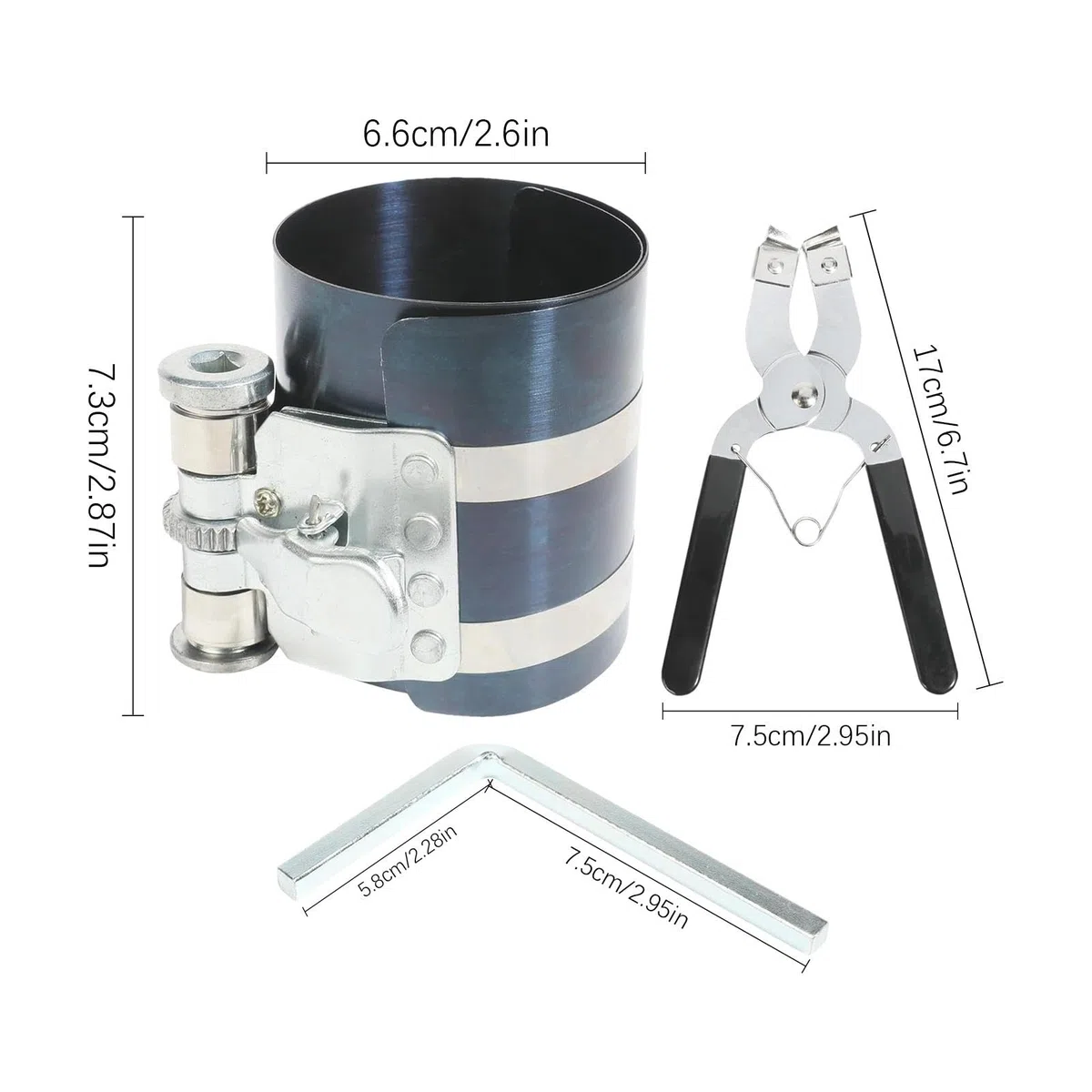 Instalador De Anillos De Pistón, Herramienta De Instalación De Pistón De Trinquete Ajustable, Kit De Extracción De Anillos De Pistón, Herramienta De Reparación De Automóviles, Kit De Extracción Del In
