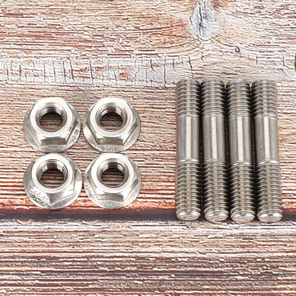 Tuerca de espárrago del sistema de escape, Yctze Universal 4pcs Kit de espárragos de cabeza M8x1.25 42mm/1.65in T25 T28 m8 1.25 stud acero inoxidable colectores de escape perno