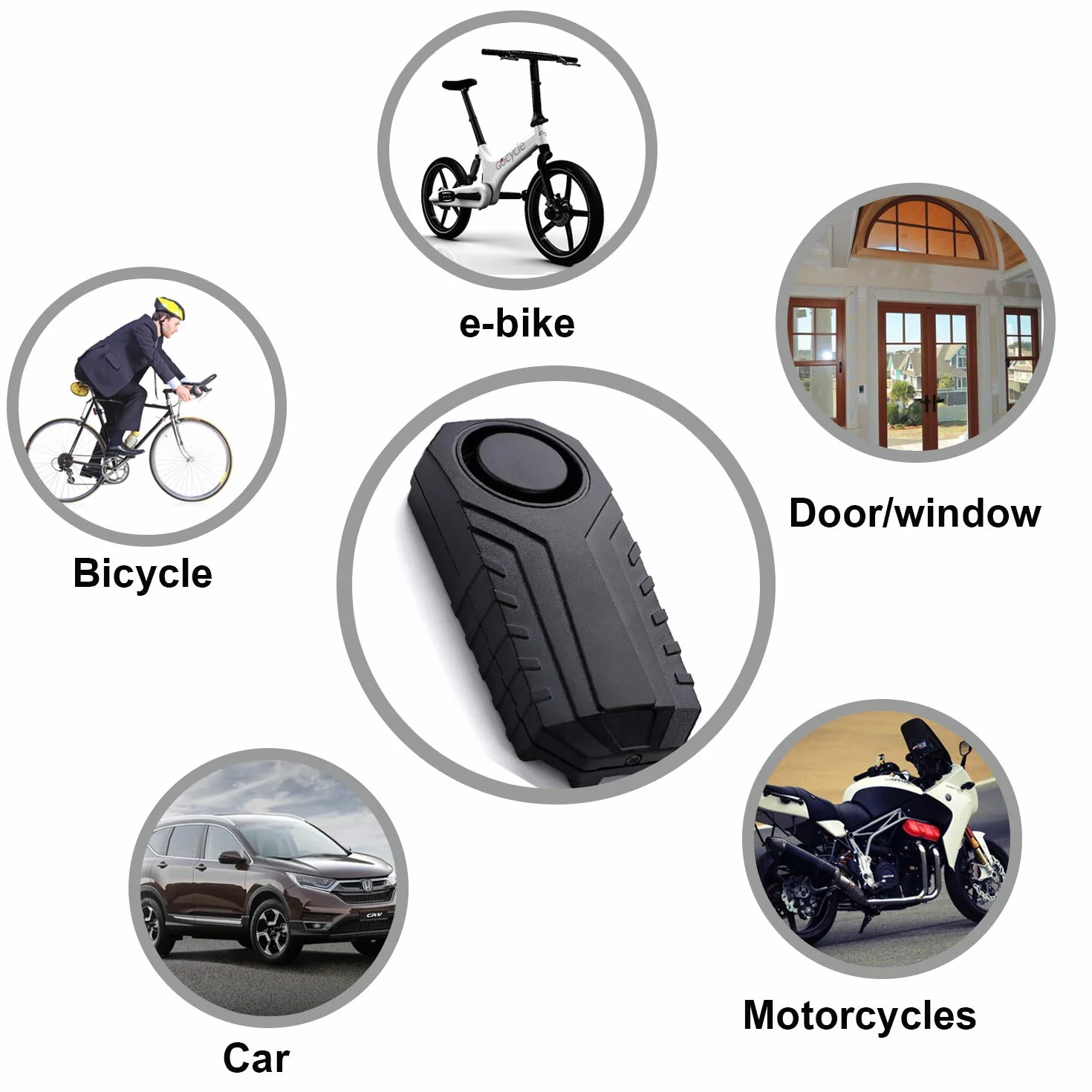 Alarma De Bicicleta, Antirrobo para Vehículos De Motocicleta con Control Remoto, 113 Db Super Loud (Paquete De 1)