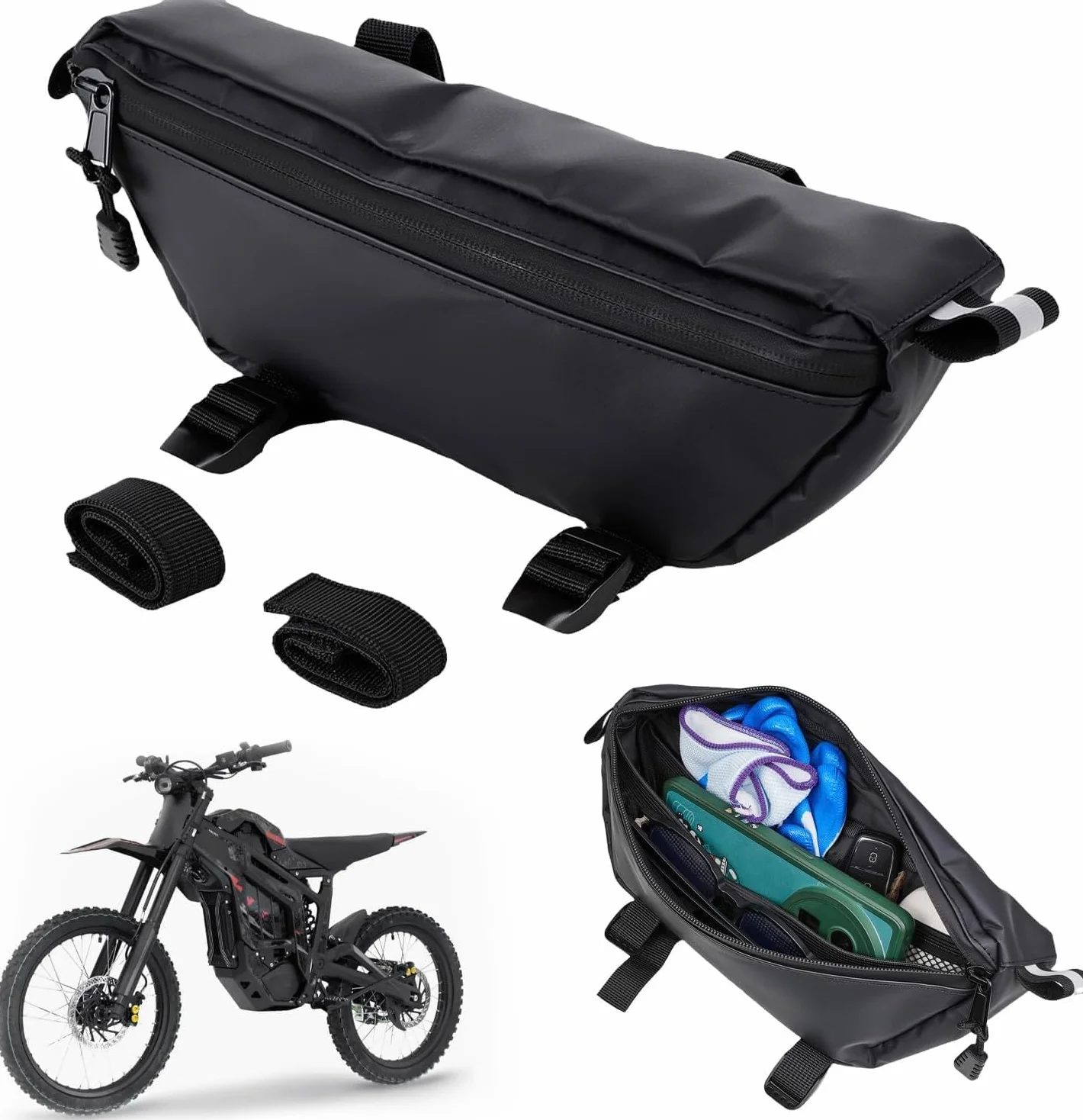 Bolsa para manillar de motocicleta, impermeable, 22 mm/28 mm, bolsa de almacenamiento con correas para Surron X/S Talaria Sting X3/MX3/MX4/MX5 Dirt Pit Bike Scooter