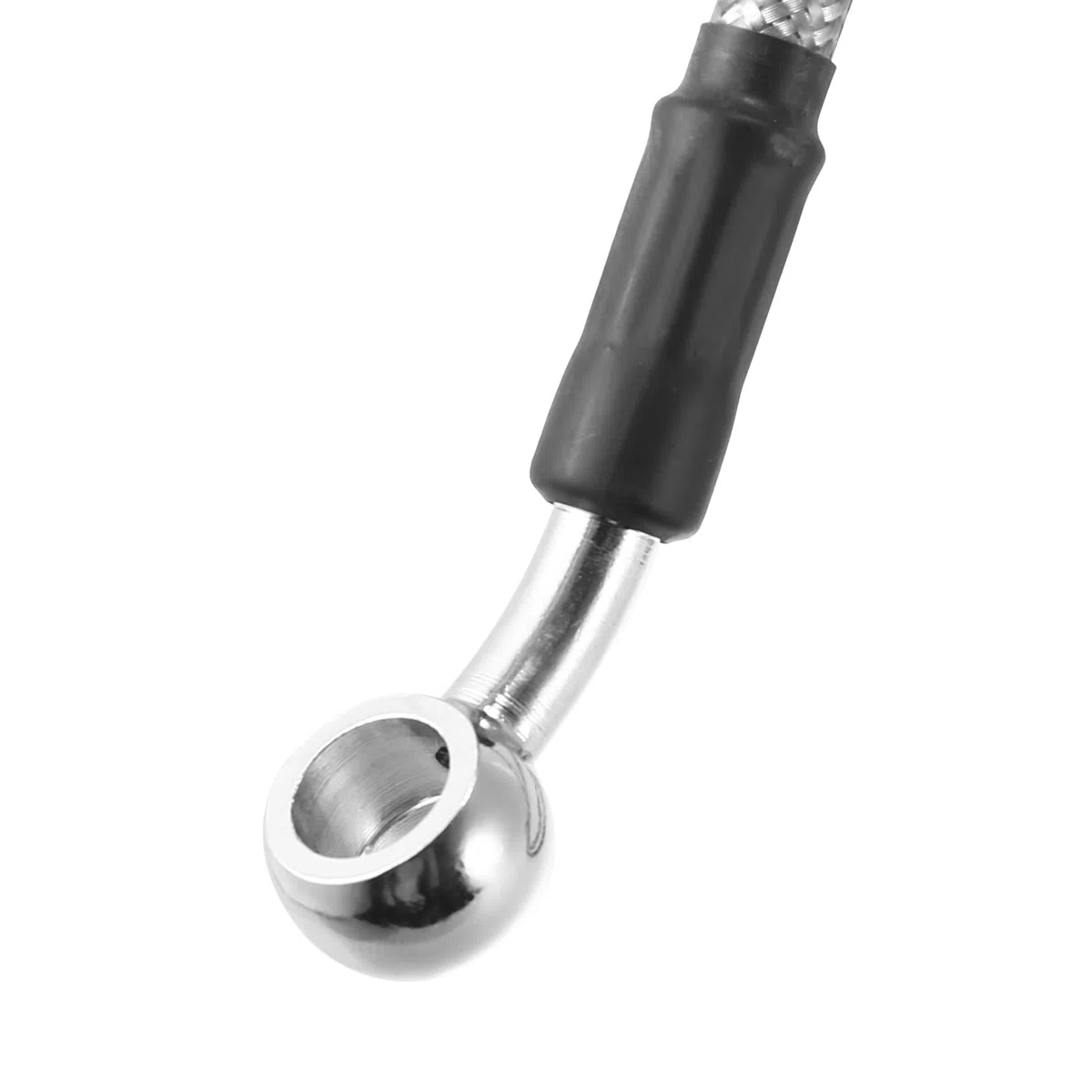 Motoforti Universal 40 cm 15.75" Manguera de Aceite para Freno y Embrague de Motocicleta, Tubo de Línea Hidráulica Reforzada, Acero Inoxidable Trenzado, Tono Plateado