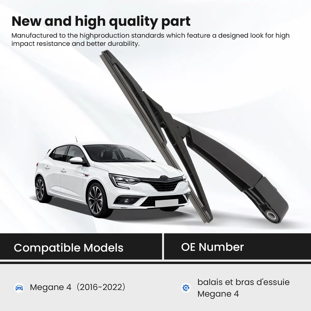 Limpiaparabrisas Trasero y escobilla para Megane 4 MK4 2018-2022 Juego de limpiaparabrisas Traseros