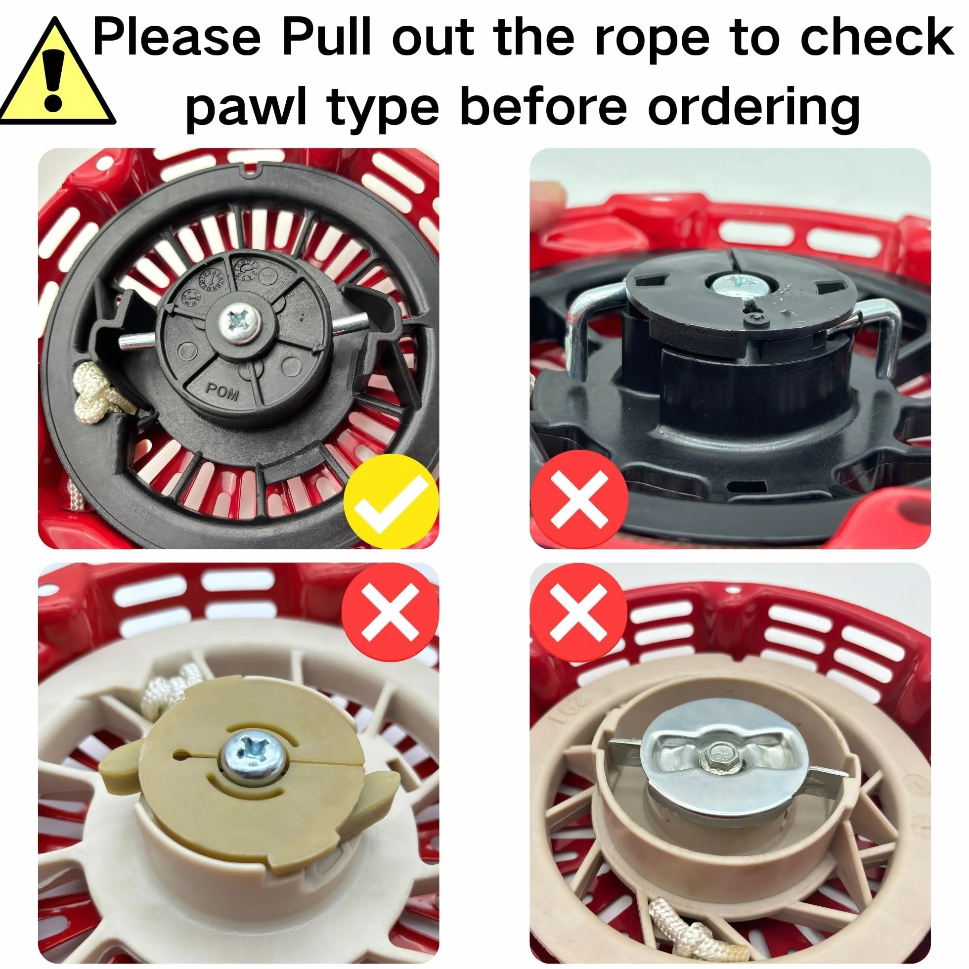 Lanzador GX160 Seilzugstarter para Honda GX200 GX120 Pull Cord Replacement Red 28400-ZH8-023ZB 28400-Z0T-003ZB 28400-Z4M-305ZB