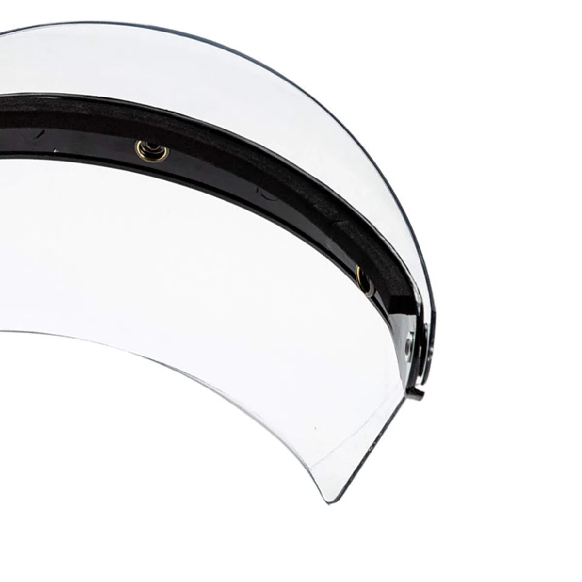 Cascos de Moto de Motocicleta de Cara Abierta Retro Visera de Lente de Protección Contra El Viento Diseño de 3 Broches, Clásico - Claro