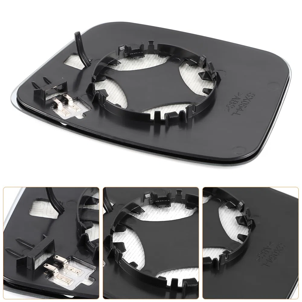 SENZEAL Cristal de Espejo para Fiat Qubo Fiorino/Citroen Nemo/Peugeot Bipper 2008-2020 Izquierdo Lado del Conductor Calefactado con Placa de Soporte 8151QW 8151QY (Izquierda)