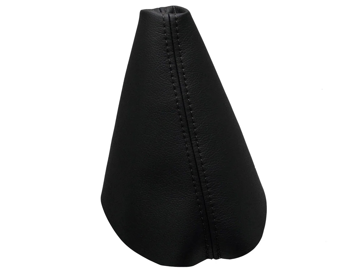 Funda Palanca de Cambios Cuero Piel Natural Negro Compatible con Seat Leon (1999-2005) y Seat Toledo (1999-2005)