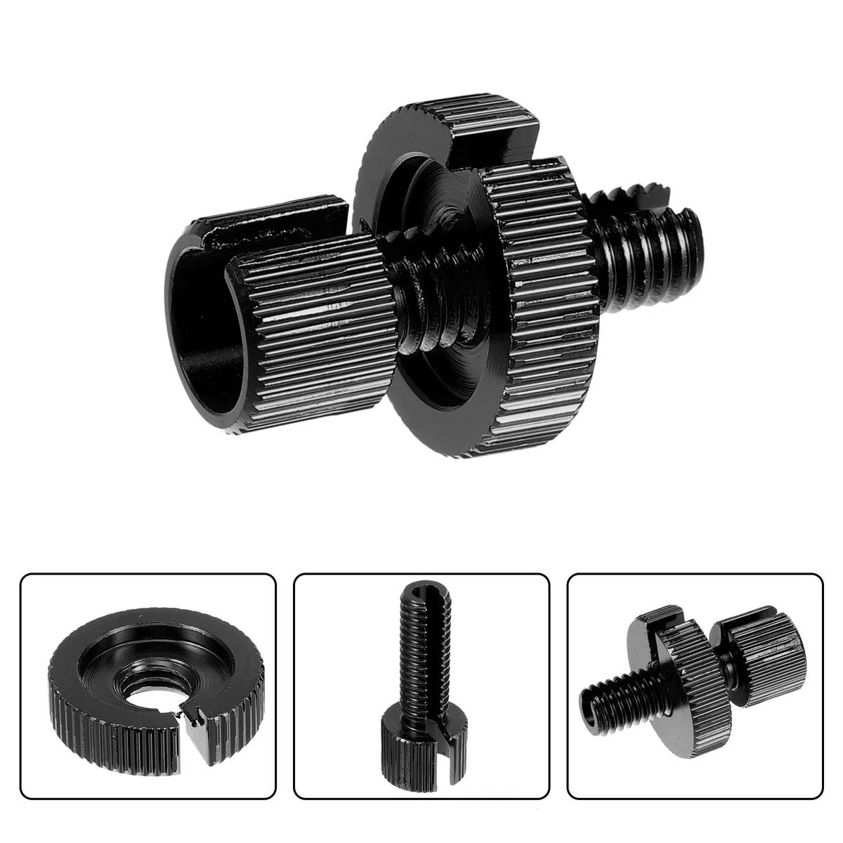 X AUTOHAUX 4uds M8 Freno Embrague Cable Línea Ajustador Tornillo Negro Plateado Tono