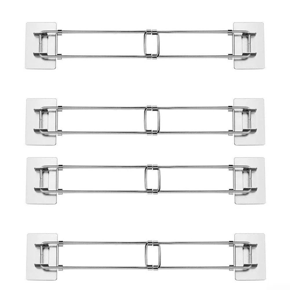 Barra de tensión ajustable para refrigerador, barra de tensión de acero inoxidable, organizador de nevera para viajes, remolque, cámper, cocina, organización de almacenamiento