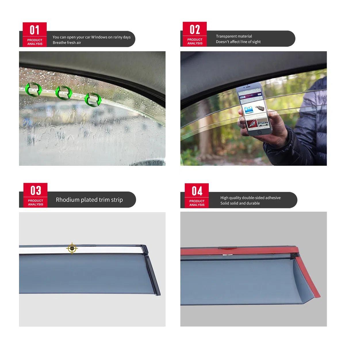 Auto Deflectores Viento, Compatible con MG Extender 2019, 4 Piezas Derivabrisas De Aire Cortavientos Protector Ventanas Laterales