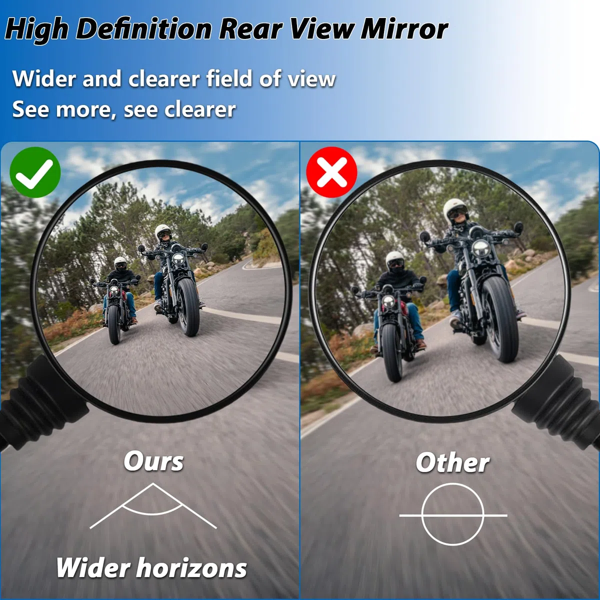 Retrovisores Moto Homologados, Par de Espejos Retrovisores Universales, Espejo Retrovisor Moto con Abrazadera 7/8" Retrovisores Moto Universal para ATV Street Cars Universal Scooters