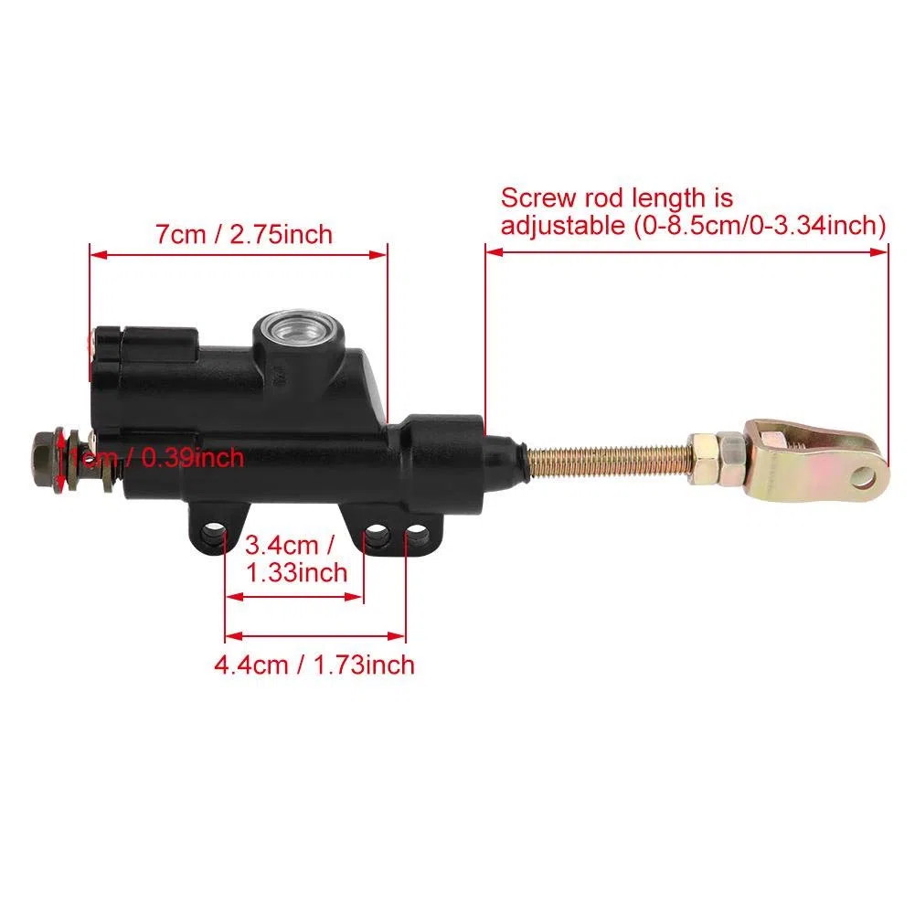 Cilindro de la Bomba de Freno Trasero, Keenso Cilindro Maestro de Freno Trasero Bomba Hidráulica Universal (Black)