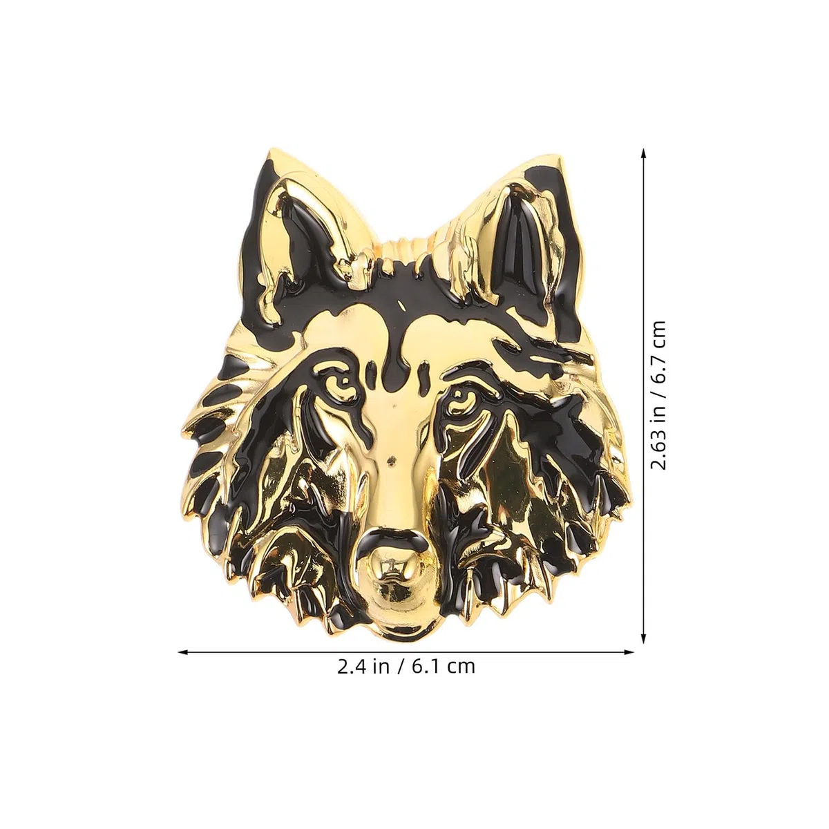 Pegatina Metálica 3D para Coche, Diseño Cabeza de Animal Dorada, 2 Piezas, Calcomanía Decorativa Resistente Intemperie para Parachoques y Carrocería, para Ocultar Rayones
