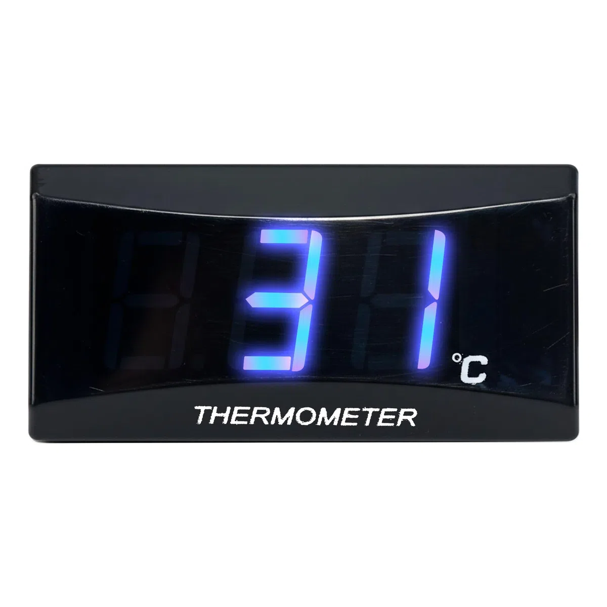 Riloer Termómetro digital moto, termómetro digital para motocicleta, instrumento medidor de temperatura del agua, luz azul para motos de competición y scooters, M10