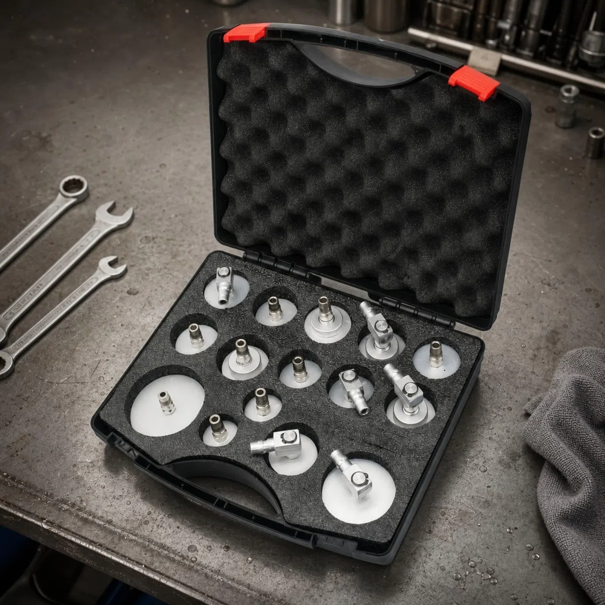 harayaa 15 Piezas Purgador Frenos Metálico | Portátil, Juego Adaptadores para Líquido Frenos, sin, Herramientas, Taller Mecánico, Mecánicos