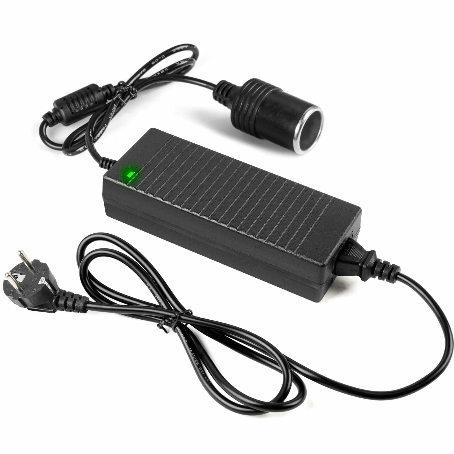 Adaptador de Corriente para Coche, Transformador 12V 15A, Convertidor de 180W, Regulador de Voltaje 240V a 12V, Adaptador Mechero a Enchufe