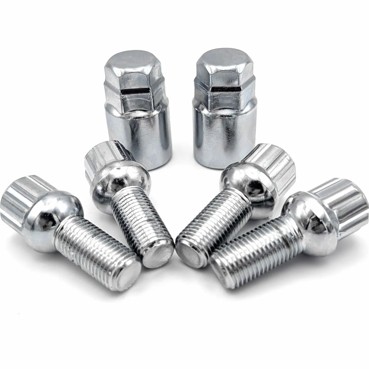 TRACER Juego de pernos para llanta antirrobo M14 x 1,5, 27 mm, con 2 llaves compatibles con Audi, VW, Seat, Skoda