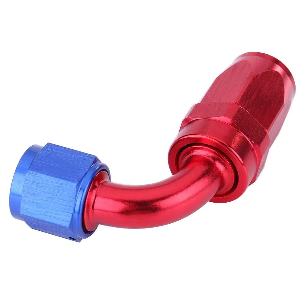 AN10 Conector de montaje de extremo de manguera de acoplamiento de abrazadera de servicio pesado con adaptador de enfriador de aceite de abrazadera de aluminio(14.2mm 90°) raccordo an10