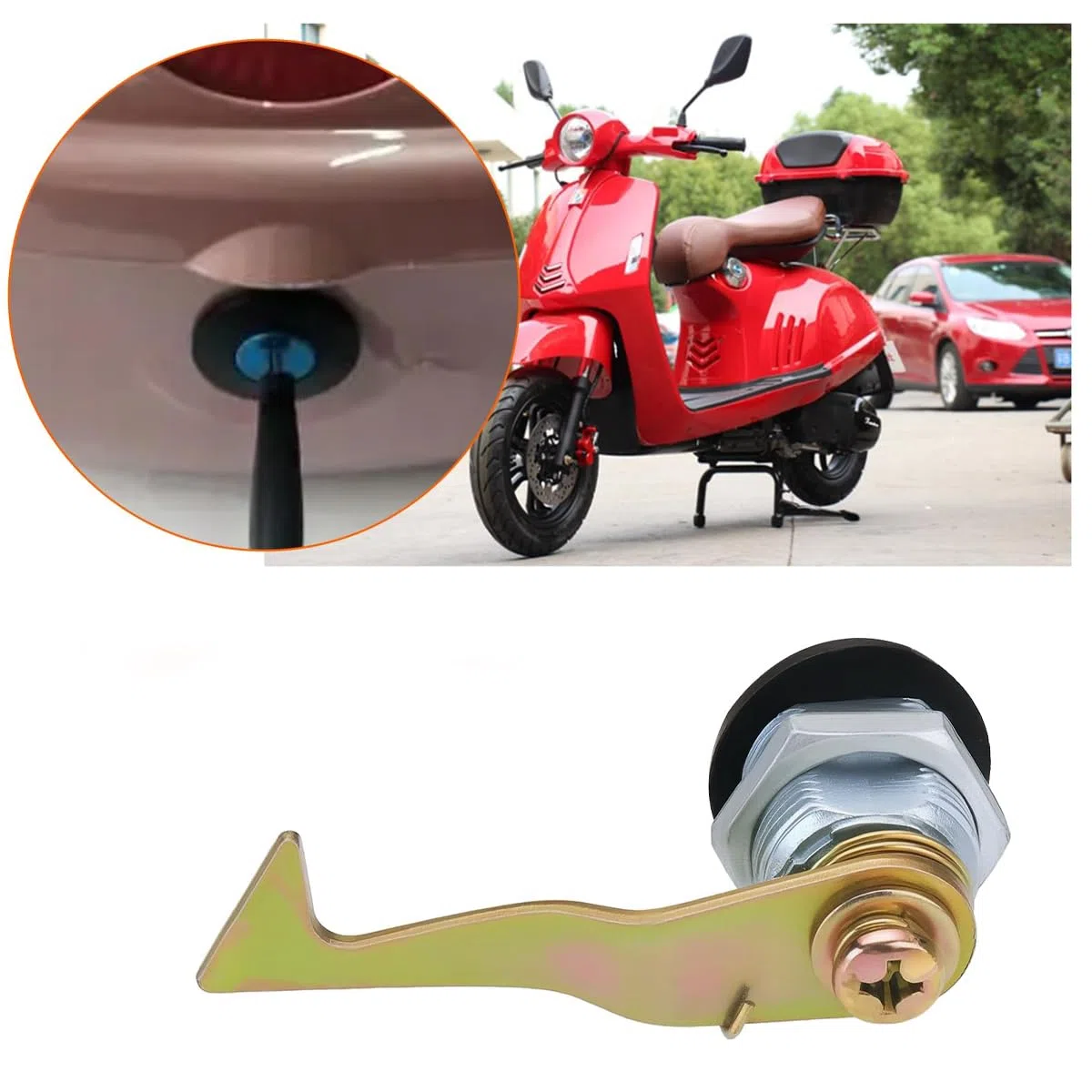 Alide Cerradura de repuesto para baúl de motocicleta con llave - Compatible con los modelos Venezia y Rome