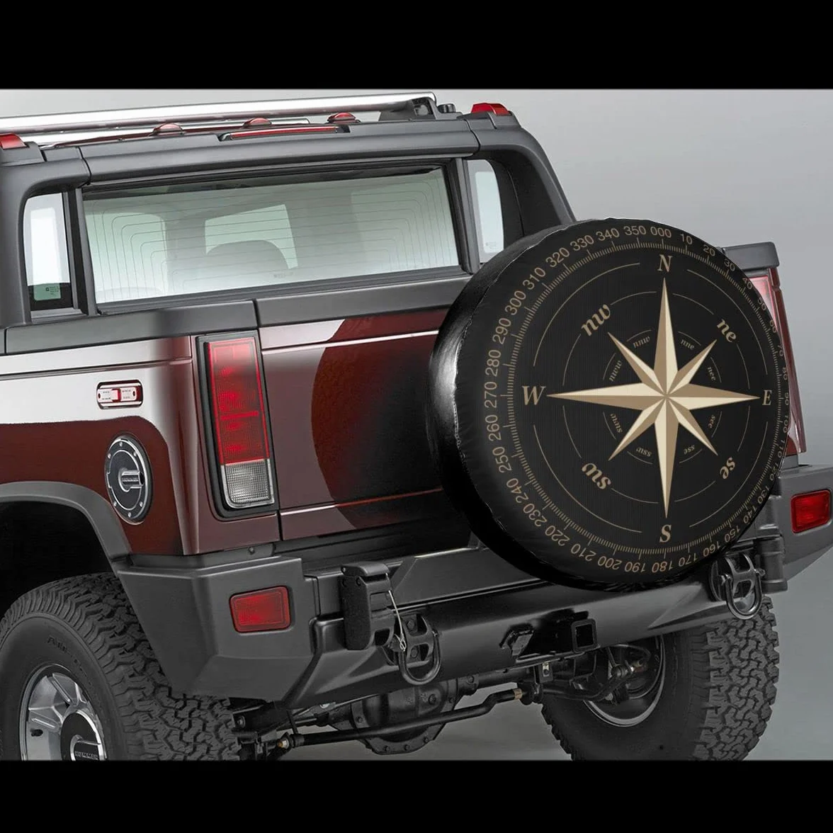 Cubierta de rueda de repuesto para neumáticos, diseño de brújula, protección universal impermeable para cubierta de rueda, apto para SUV, autocaravana, remolques, accesorios de rueda de coche (60-69