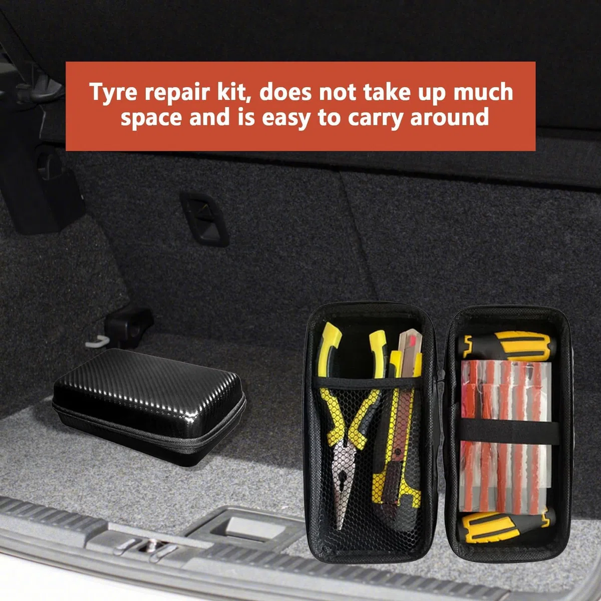 Kit repara pinchazos coche,Valido para Todo Tipo de neumáticos,Kit Mechas para Pinchazos Neumáticos,para Coches, todoterrenos, Moto y más.